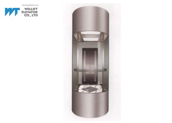 Ημι κυκλικοί εμπορικοί ανελκυστήρες γυαλιού, τυποποιημένο δωμάτιο μηχανών διαμόρφωσης λιγότερος ανελκυστήρας