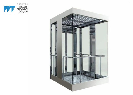 Ο χαμηλού θορύβου εξωτερικός ανελκυστήρας γυαλιού σώζει το διάστημα οικοδόμησης 50% με το μικρό δωμάτιο μηχανών