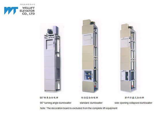 Διάφορος ανελκυστήρας Dumbwaiter/φορτίο 100-500KG ταχύτητας 0.4-1.0M/S ανελκυστήρων υπηρεσιών